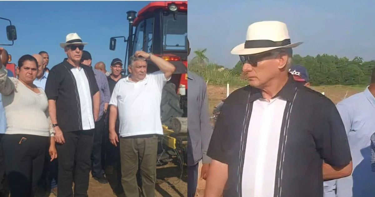 Llueven burlas a Díaz-Canel por su nuevo look en Pinar del Río: «Parece un Don de la mafia»