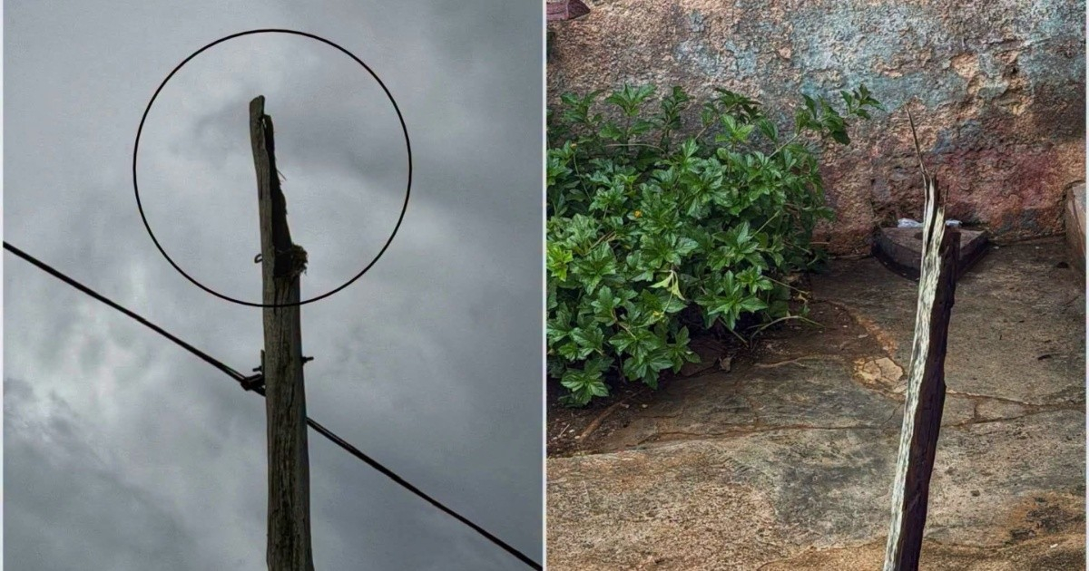 Un rayo impacta un poste de madera en Güira de Melena durante fuertes tormentas – CiberCuba