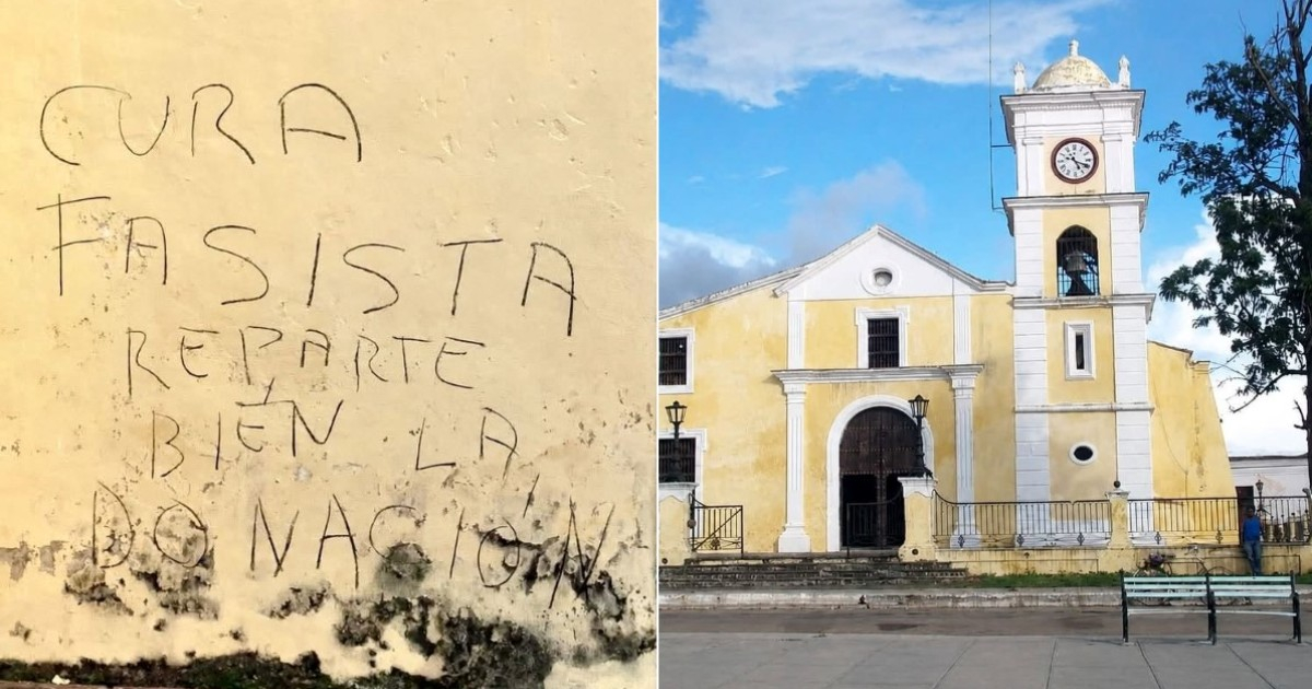 Pintan grafiti en iglesia cubana acusando al sacerdote de no repartir bien las donaciones: Otro cura responde – CiberCuba