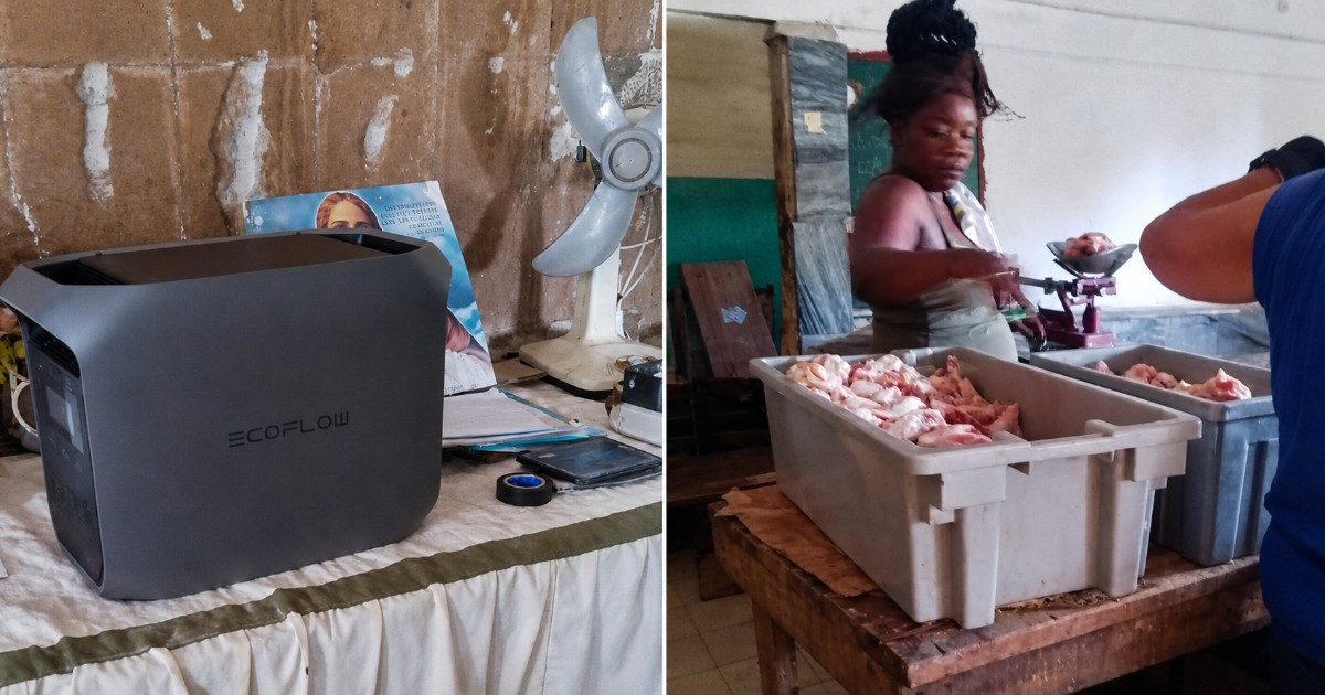 Administrador lleva su EcoFlow para vender pollo en Isla de la Juventud: «Por si la venta se extienda a la noche»