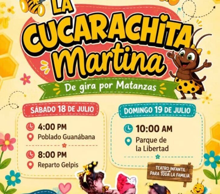 La Colmenita de Arroyo Naranjo llega a Matanzas con «Cucarachita Martina»