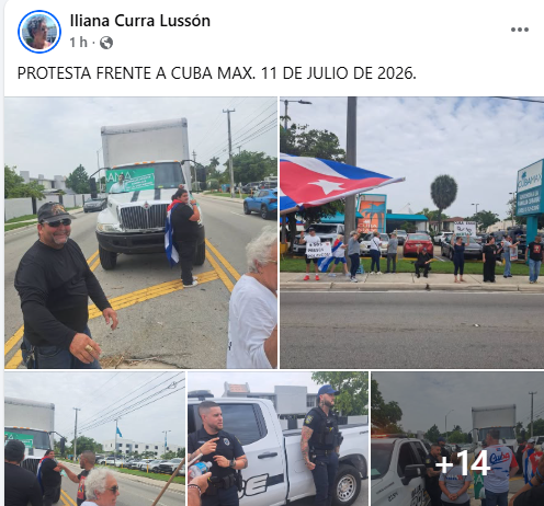 Cubanos en Miami protestan frente a agencia de envíos Cubamax en el quinto aniversario del 11J – CiberCuba