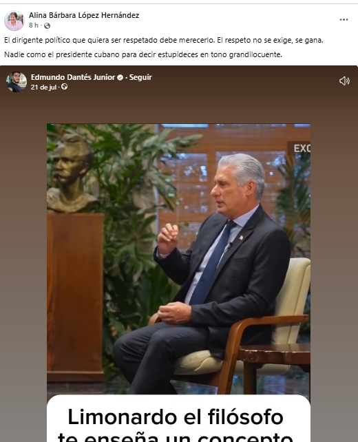 Intelectual Alina Bárbara López carga contra Díaz-Canel: «Nadie como el presidente cubano para decir estupideces en tono grandilocuente»