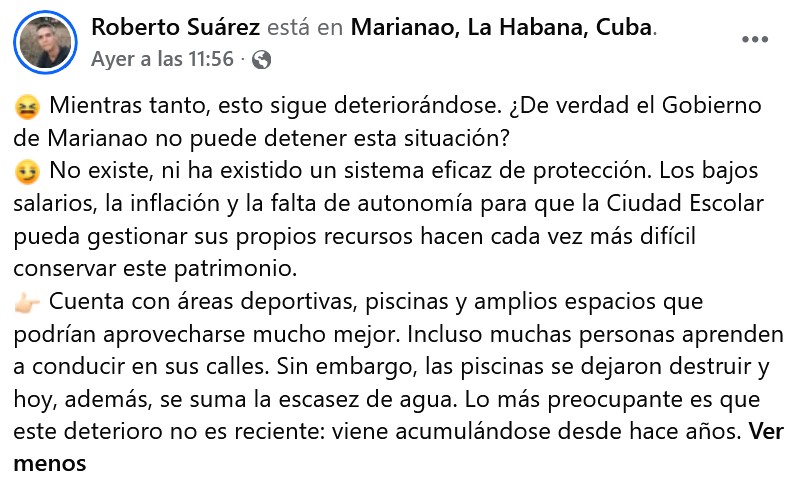 Bancos destrozados, piscinas en ruinas y silencio oficial: así sobrevive la Ciudad Escolar Libertad en La Habana