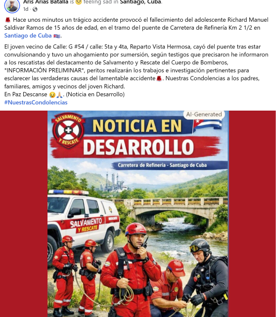 Muere un adolescente de 15 años al caer de un puente en Santiago de Cuba y las autoridades investigan las causas – Cuballama