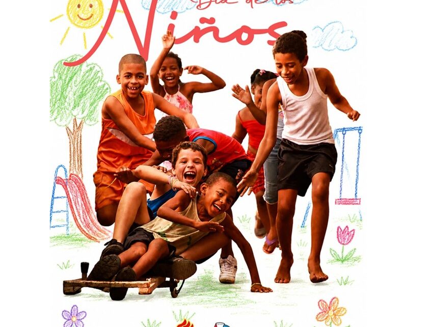 Felicita Díaz-Canel a niños cubanos