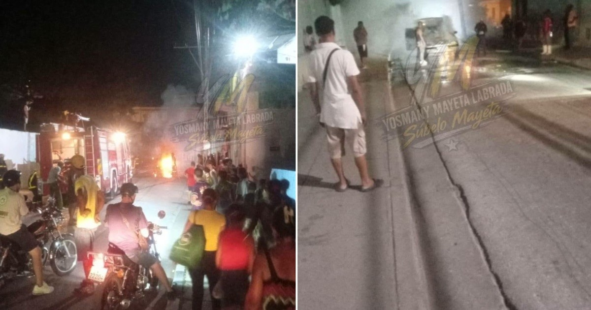 Se incendia un vehículo en el centro de Santiago de Cuba
