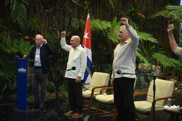 Recibe Díaz-Canel en el Palacio de la Revolución a delegados de la IV Asamblea Continental ALBA Movimientos 5 de Septiembre