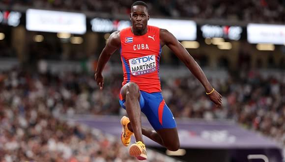 Saltadores cubanos en mitin de atletismo en Lausana, Suiza