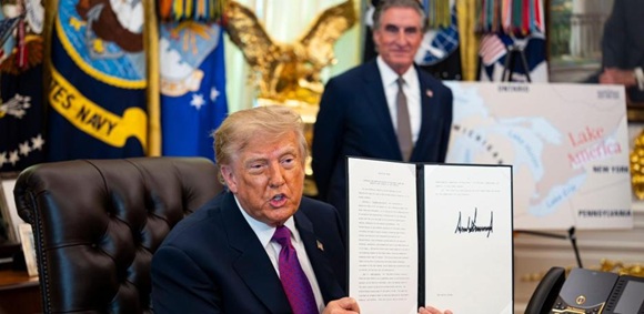 Trump provoca a Canadá con orden ejecutiva que cambia el nombre del lago Ontario por América