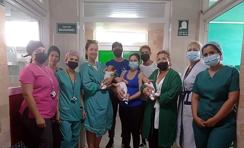 Reciben alta hospitalaria trillizos nacidos en hospital Lenin Radio Angulo