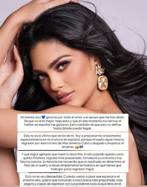 «Sé que no di mi mejor respuesta»: Lorena Suárez habla tras Miss Universe Cuba y promete volver por la corona – CiberCuba
