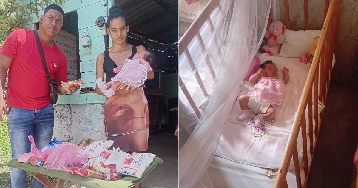 Una cubana en EE.UU. donó cuna, alimentos y 17,000 pesos a familia con bebé enferma de escabiosis en Santiago de Cuba