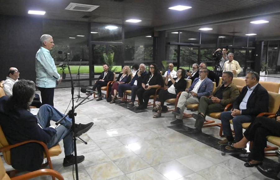 Díaz-Canel a delegación italiana: «Gracias por el valor de estar en Cuba, en un momento tan duro»