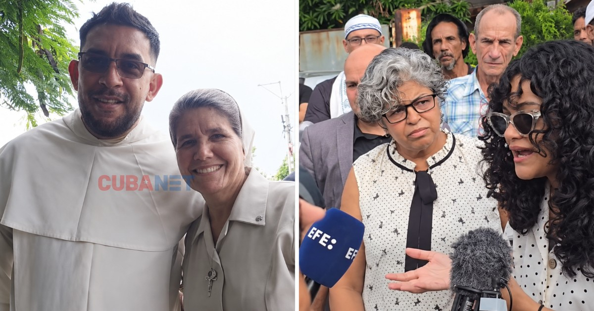 Sor Nadieska Almeida y el padre Lester Zayas acompañan a Anna Bensi en su juicio en La Habana