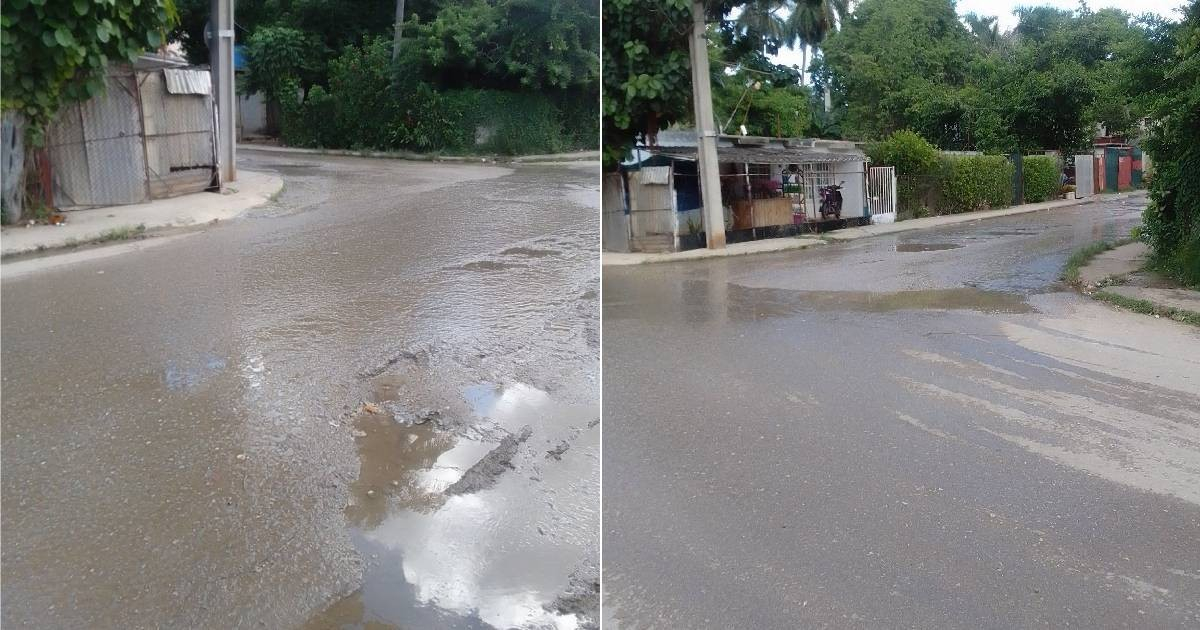 Cubana denuncia ríos de agua en las calles de La Lisa mientras no llega a las casas