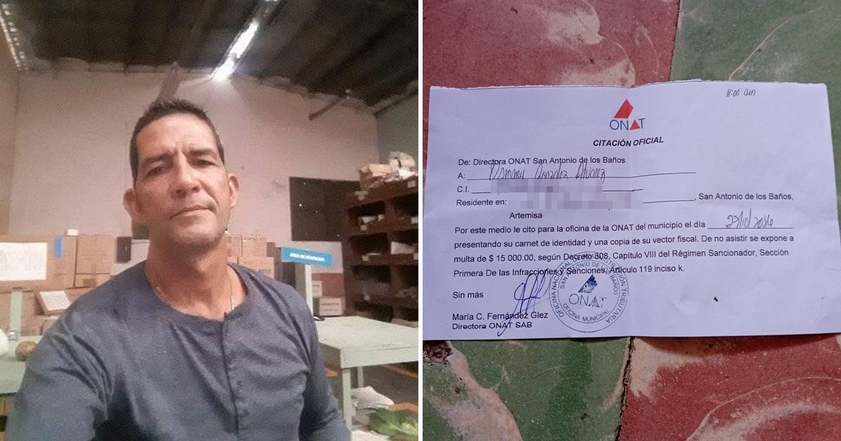 Cubano cerró su negocio hace más de un año y la ONAT lo citó bajo amenaza de multa de 15,000 pesos