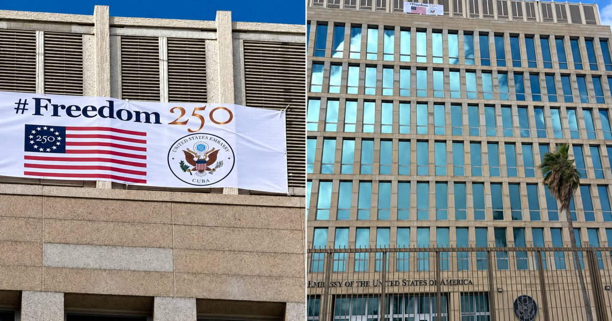 La Embajada de EE.UU. despliega un cartel «Freedom 250» en La Habana – CiberCuba