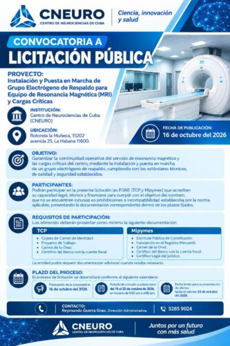 CNEURO convoca a licitación pública