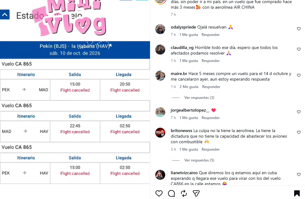 Cancelaciones de Air China dejan a cubanos con nuevos gastos, maletas varadas y medicinas sin entregar – CiberCuba