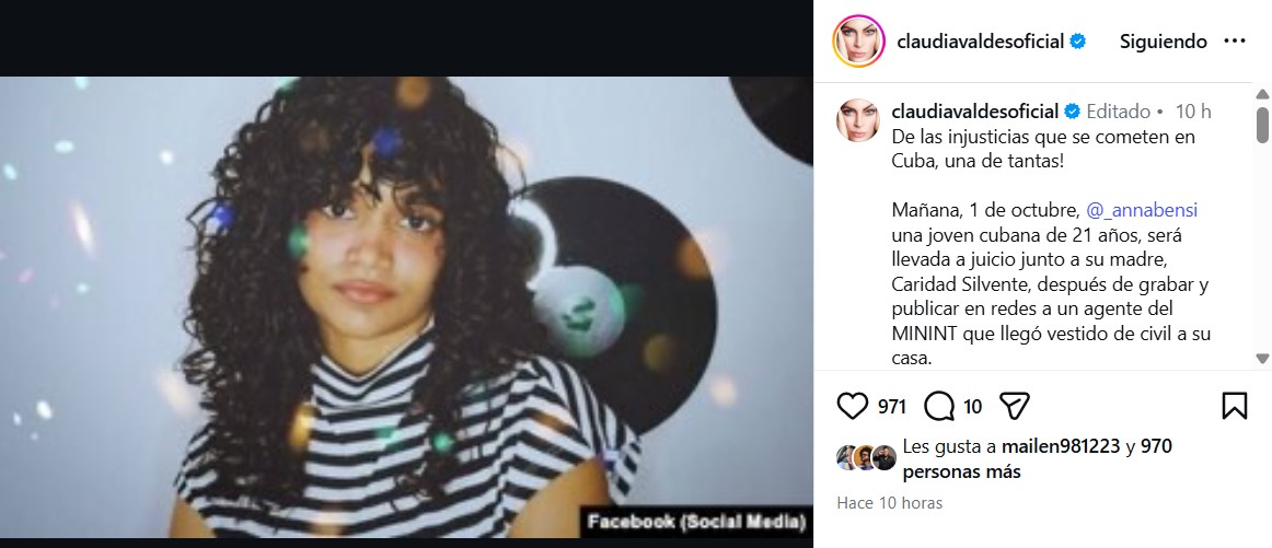 Artistas e influencers cubanos se unen en apoyo a Anna Bensi y su madre ante juicio que enfrentan este jueves
