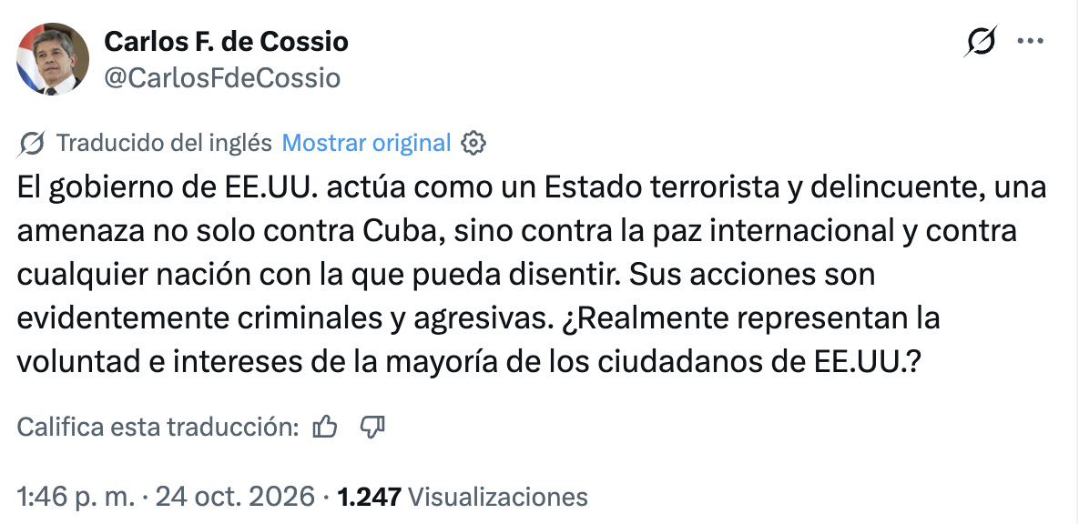 Régimen cubano acusa a la administración Trump de actuar como un «Estado terrorista y delincuente» – CiberCuba