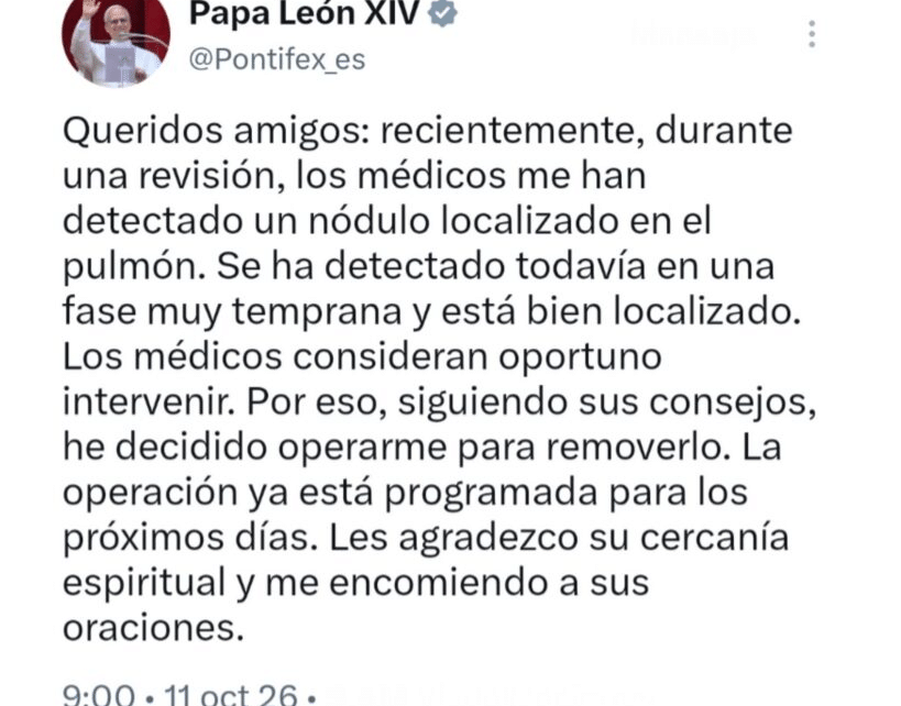 Díaz-Canel expresa solidaridad al Papa León XIV tras anunciarse su cirugía